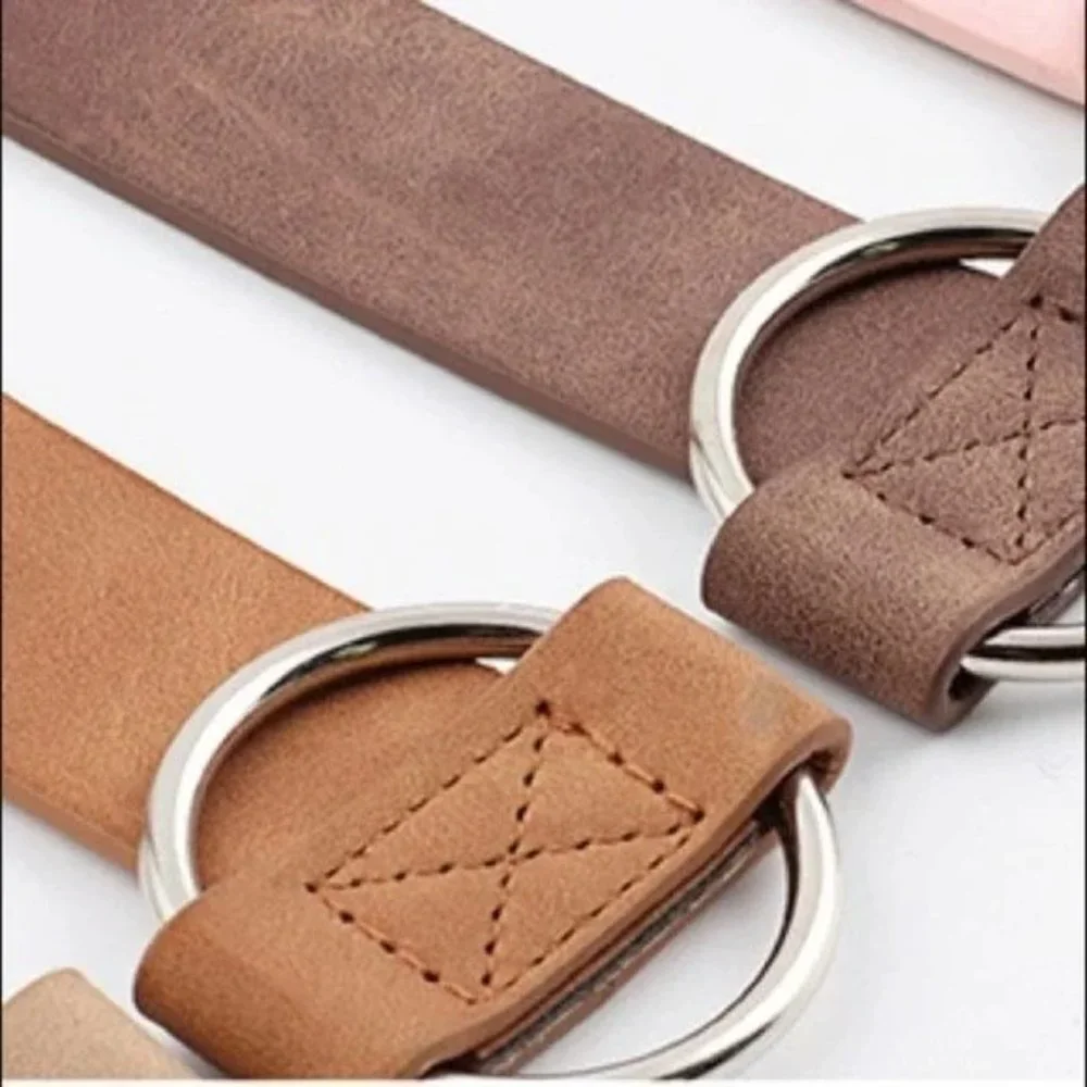 NEW Faux Vegan Leather Belt in Camel Nude Tan - Picture 5 of 12